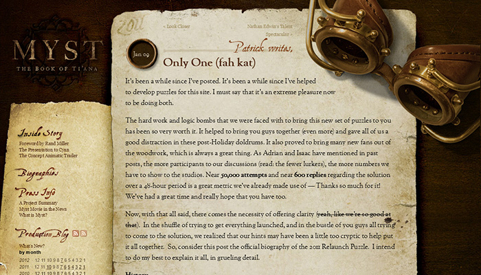 Myst: The Motion Picture Production Journal